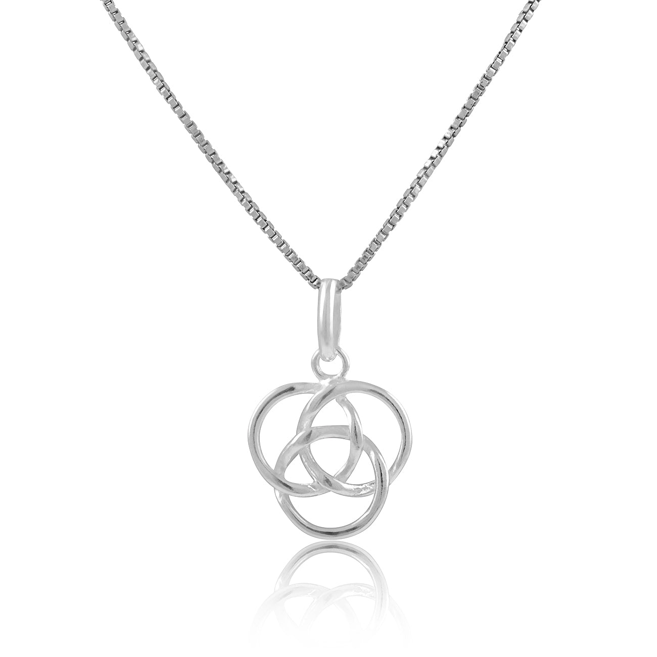 Sterling Silver Womens Dainty Celtic Triquetra Trinity Knot Necklace