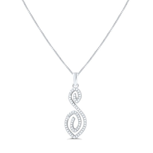 Sterling Silver Cz Letter S Initial Necklace 18"