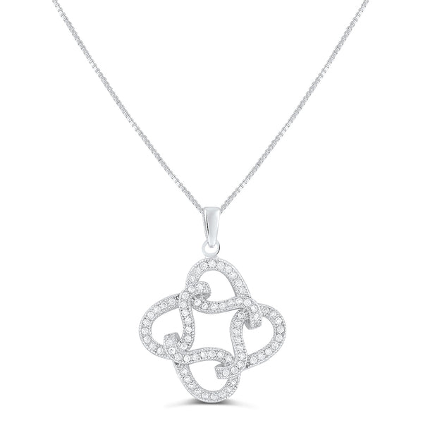 Sterling Silver Cz Infinity love Knot Necklace 18"