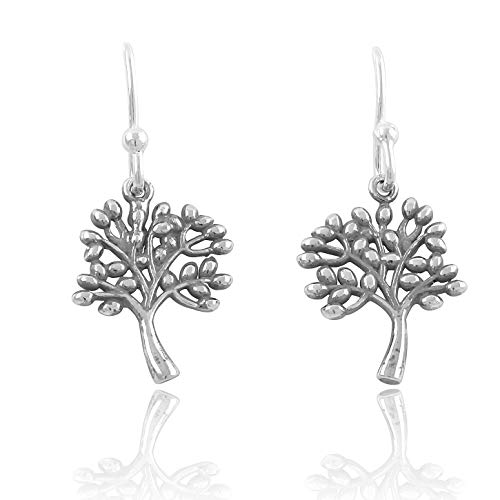 Sterling Silver Girls Dainty Tree of life Dangle Earrings