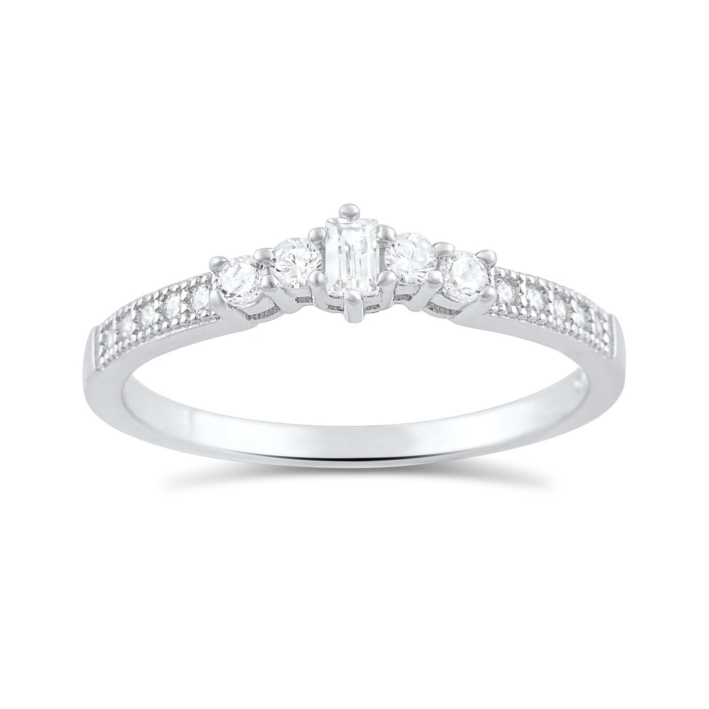 Sterling Silver Simulated Diamond Stackable Victorian Ring - SilverCloseOut - 2