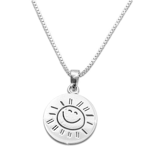 Sterling Silver "You are my Sunshine my only Sunshine" Necklace Small (18" chain included) - SilverCloseOut - 1