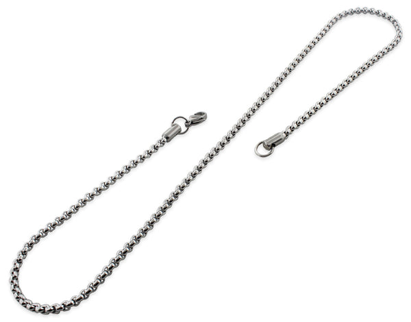 Stainless Steel Unisex 3.5mm Round Box Chain Necklace (16 to 30 Inches)