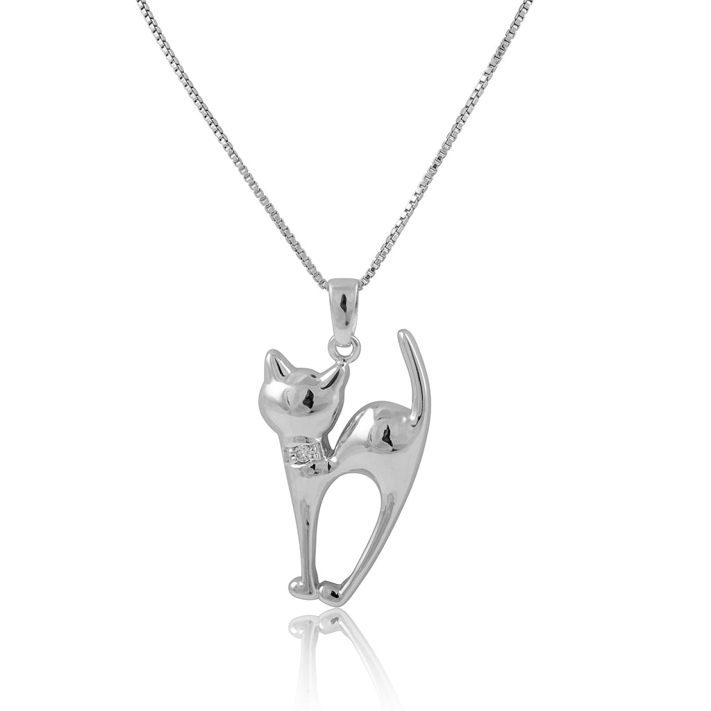 Sterling Silver Siamese Cat Necklace