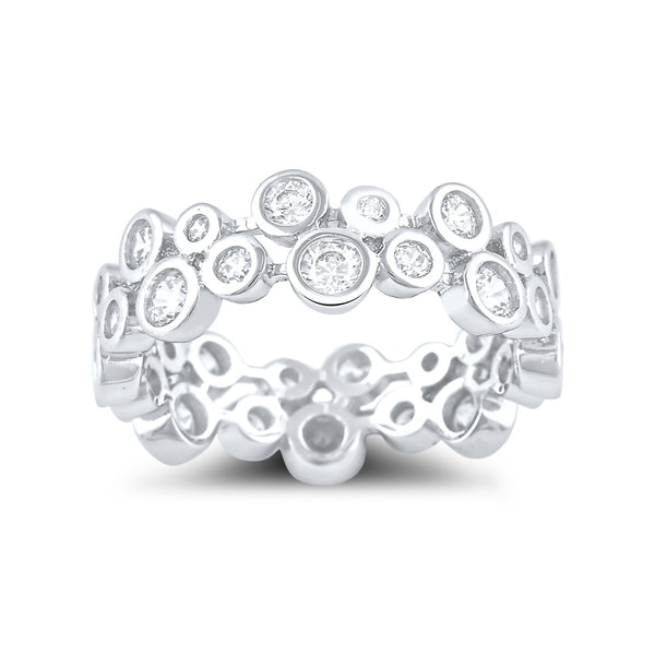 Sterling Silver Cz Double Zig Zag Eternity Ring - SilverCloseOut - 2