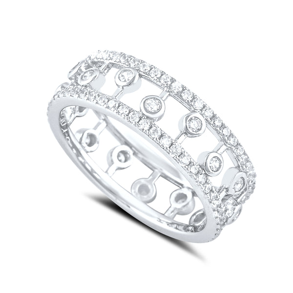 Sterling Silver Cz Statement Eternity Ring