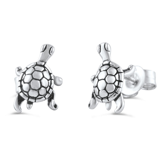 Sterling Silver Turtle Stud Earrings
