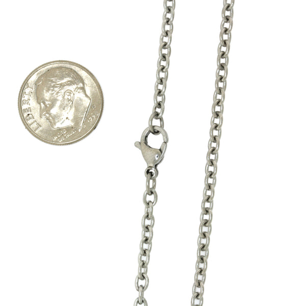 Stainless Steel Unisex Durable Everyday Cable Chain Necklace 3.1MM 16-36 Inch Lengths