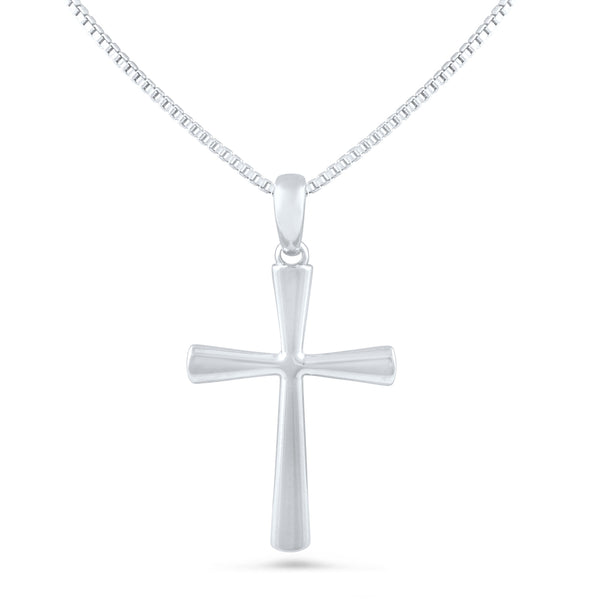 Sterling Silver Large Traditional Cross Necklace (18" chain included)