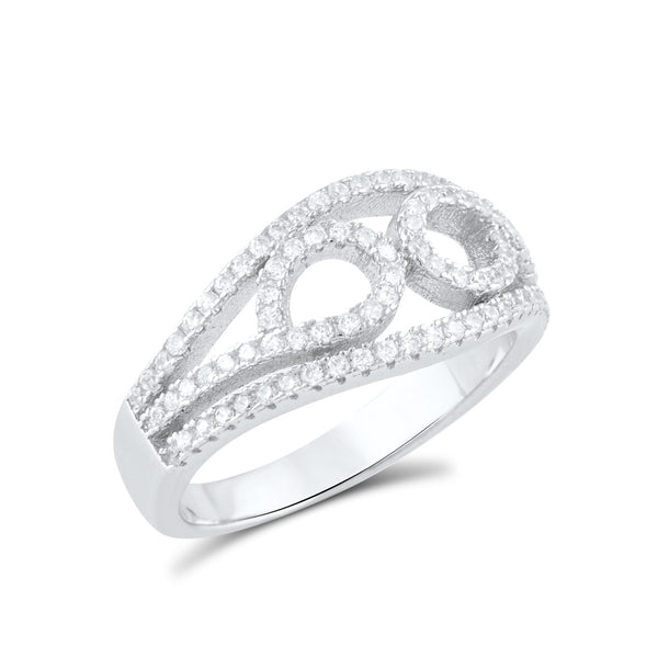 Sterling Silver Cz Infinity Swirl Ring - SilverCloseOut - 3