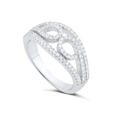 Sterling Silver Cz Infinity Swirl Ring - SilverCloseOut - 1