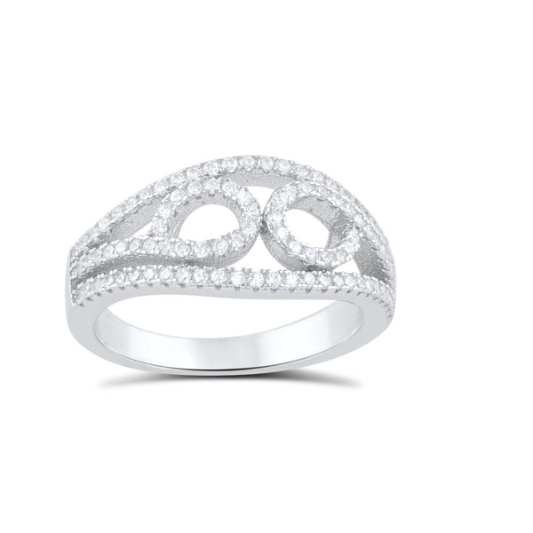 Sterling Silver Cz Infinity Swirl Ring - SilverCloseOut - 2