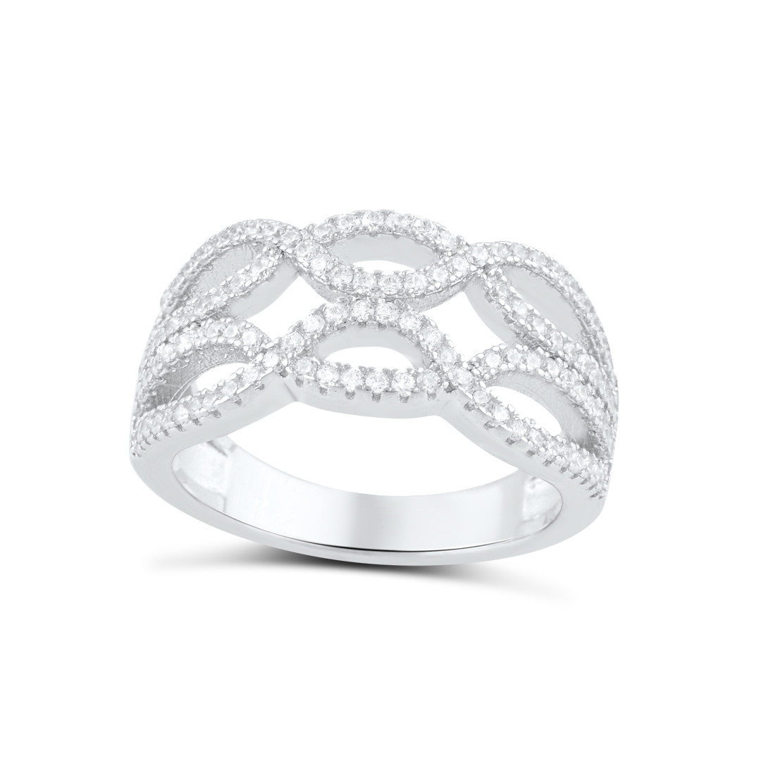Sterling Silver Cz Double Twisted Braid Ring – SilverCloseOut