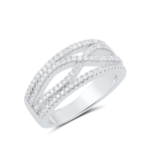 Sterling Silver Cz Artsy Infinity Statement Ring - SilverCloseOut - 3
