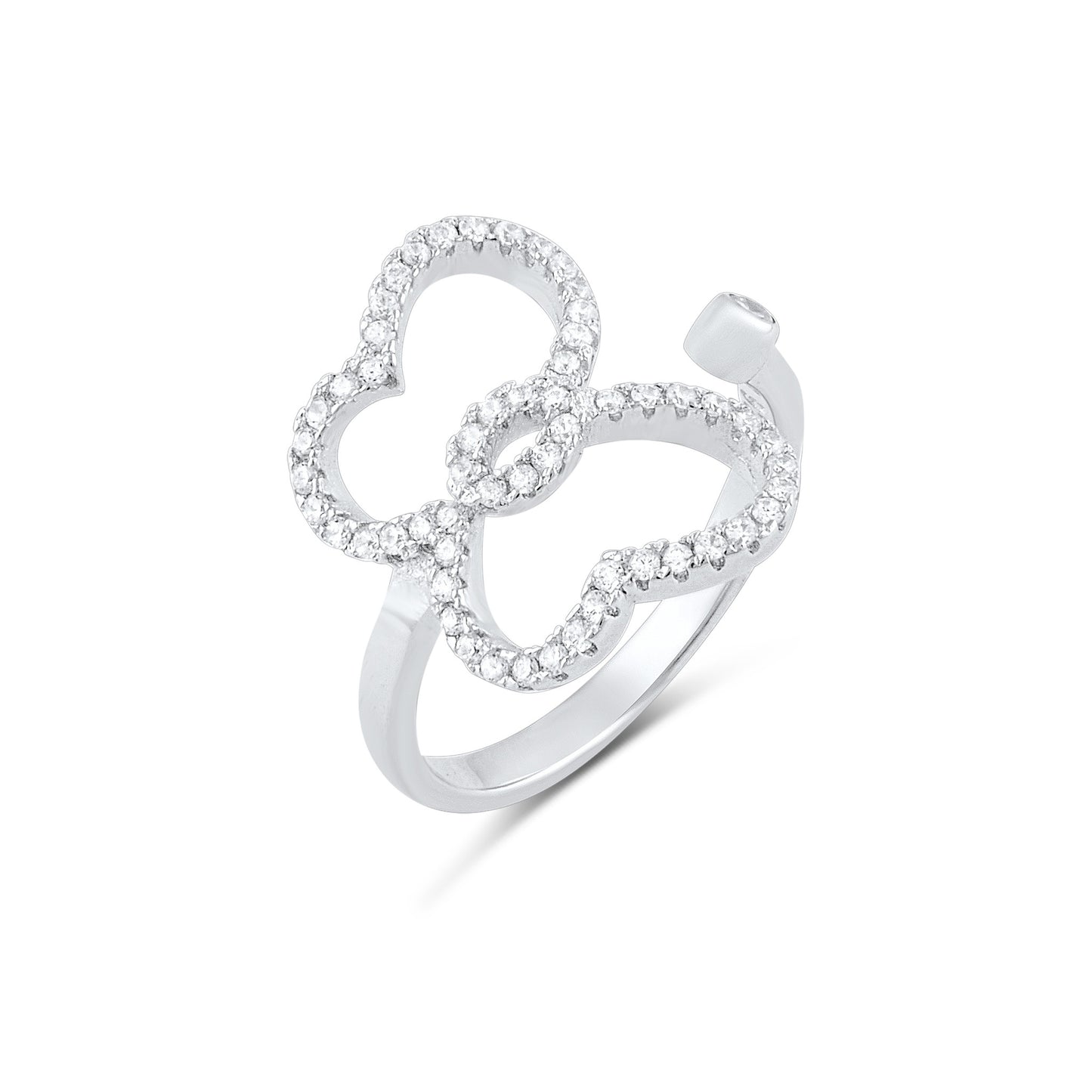 Sterling Silver Cz Open Face Buttefly Ring - SilverCloseOut - 2