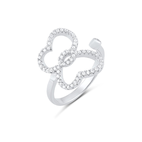 Sterling Silver Cz Open Face Buttefly Ring - SilverCloseOut - 2