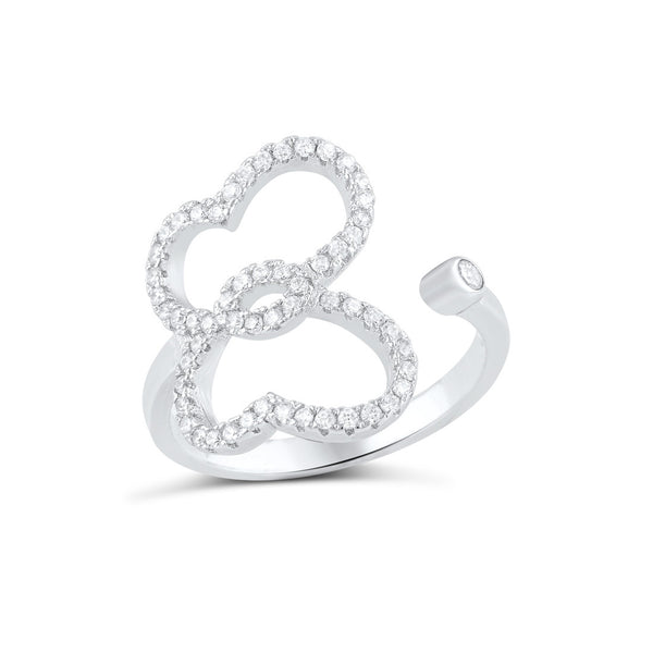 Sterling Silver Cz Open Face Buttefly Ring - SilverCloseOut - 3