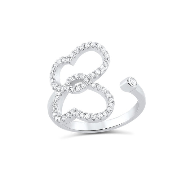 Sterling Silver Cz Open Face Buttefly Ring - SilverCloseOut - 1