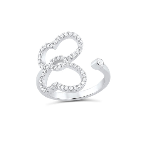 Sterling Silver Cz Open Face Buttefly Ring - SilverCloseOut - 1