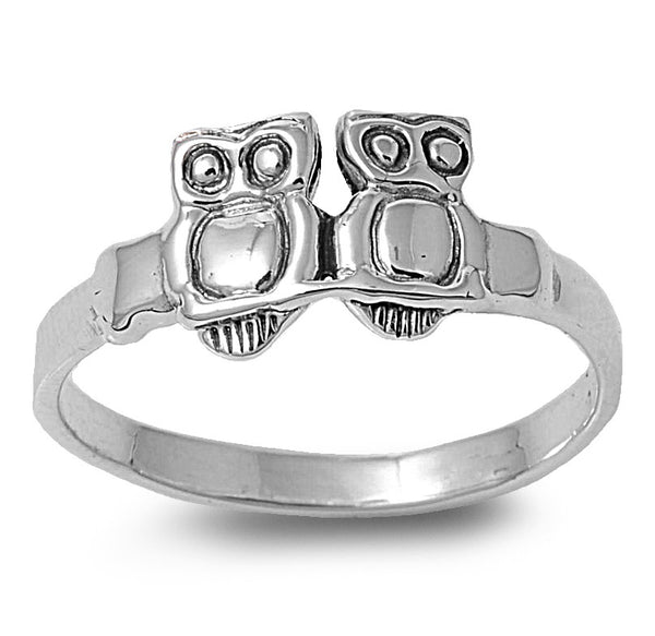 Sterling Silver Double Owl Ring - SilverCloseOut - 1