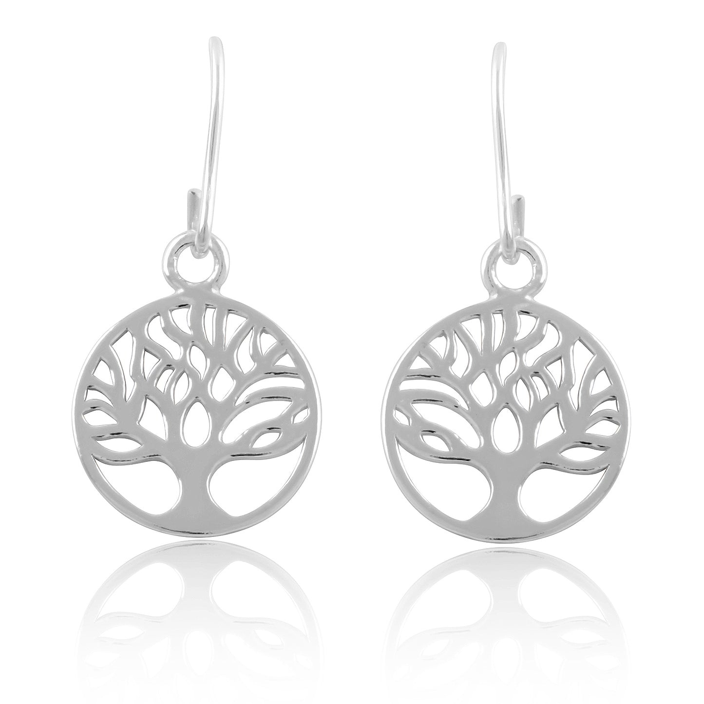 Sterling Silver Womens Dangling Celtic Tree Of Life Earrings