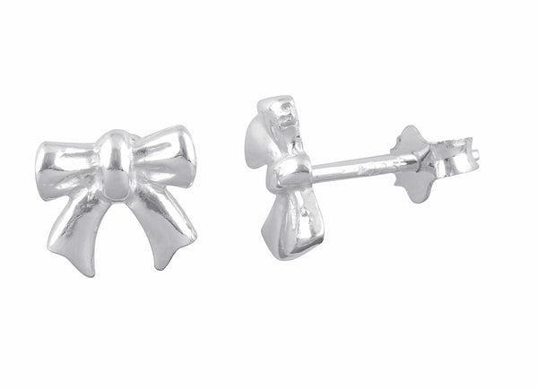 Sterling Silver Small Bow Stud Earrings