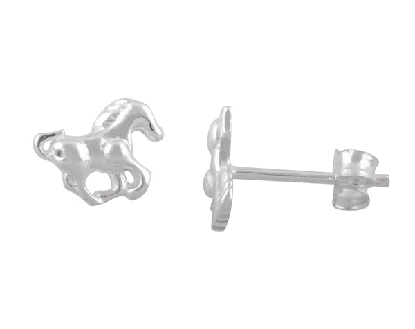 Sterling Silver Small Horse Stud Earrings