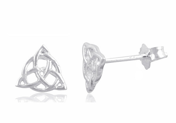 Sterling Silver Celtic Triquetra Stud Earrings