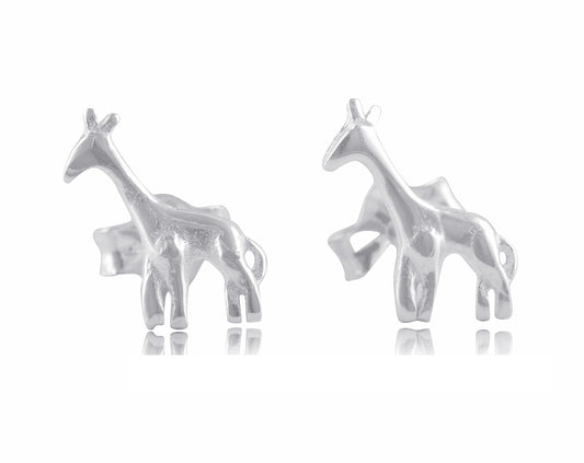 Sterling Silver Girls Small Giraffe Stud Earrings - 6mm