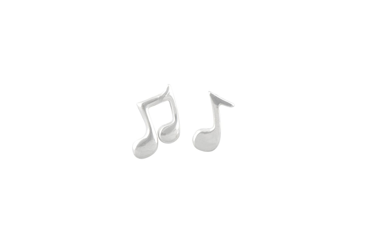 Sterling Silver Music Note Stud Earrings - 6mm