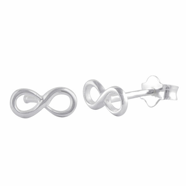 Sterling Silver Small Infinity Stud Earrings