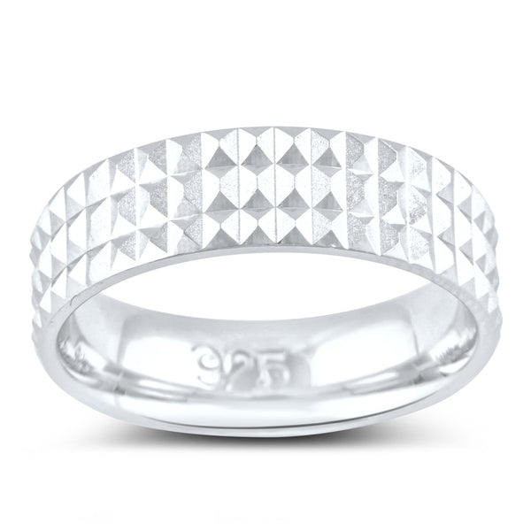 Sterling Silver Spiked Wedding Band - SilverCloseOut - 2