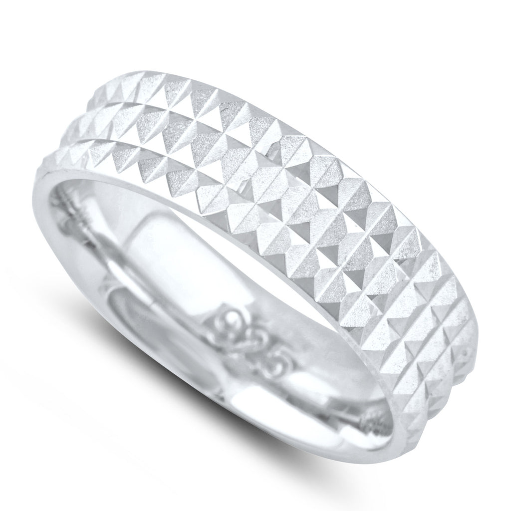 Sterling Silver Spiked Wedding Band - SilverCloseOut - 1