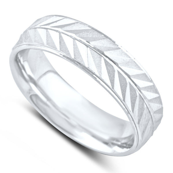 Sterling Silver Split Arrow Wedding Band - SilverCloseOut - 1