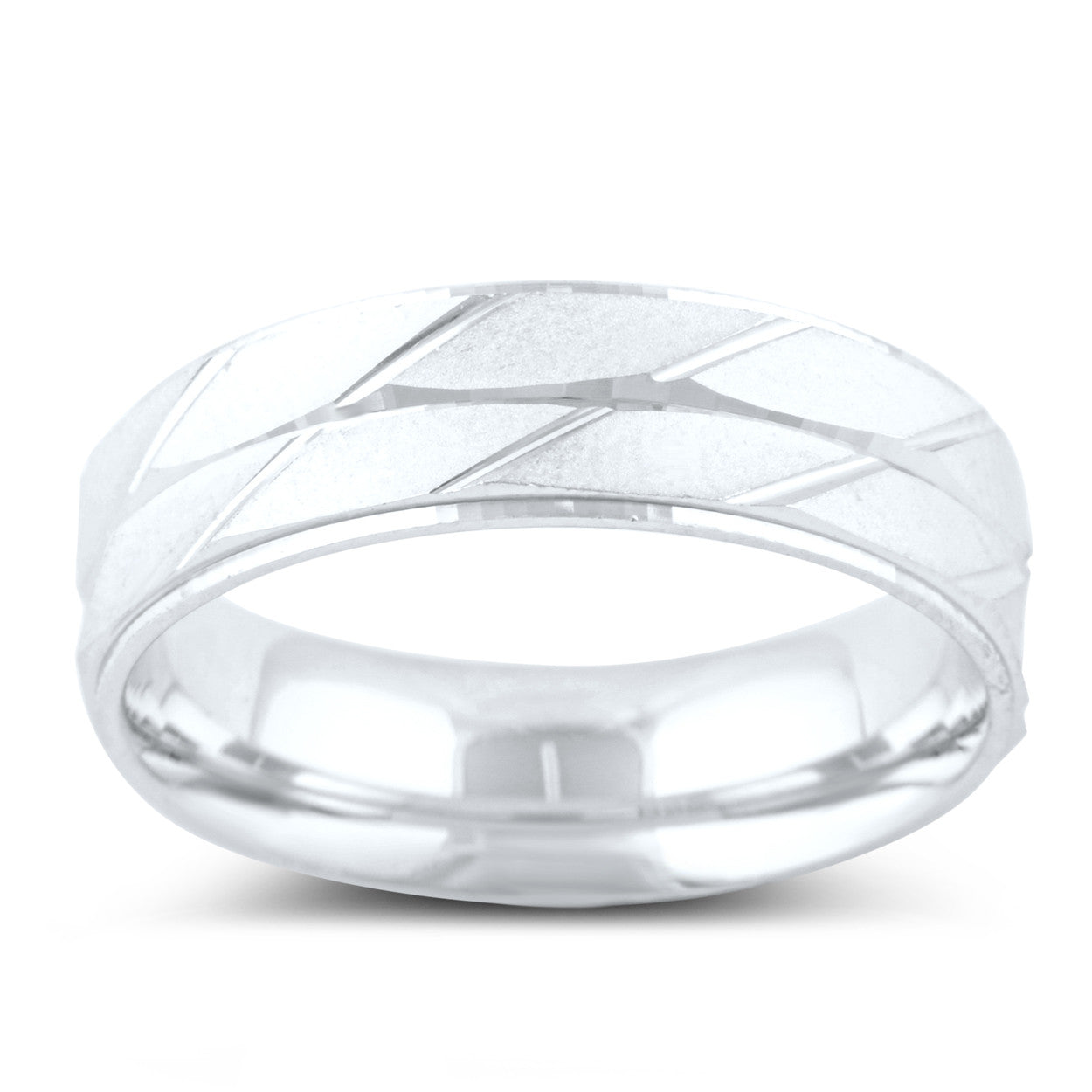 Sterling Silver Split Rifled  Wedding Band - SilverCloseOut - 2