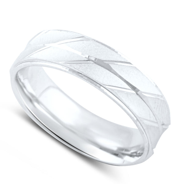 Sterling Silver Split Rifled  Wedding Band - SilverCloseOut - 1