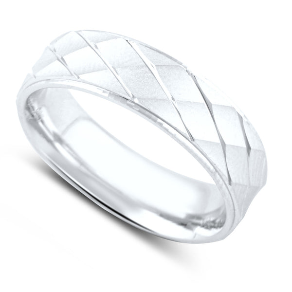 Sterling Silver Cross Rifled Wedding Band - SilverCloseOut - 2