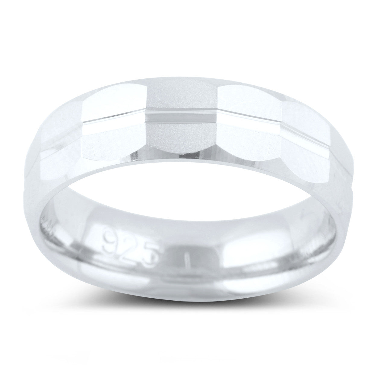 Sterling Silver 8 Sided Hex Wedding Band - SilverCloseOut - 2
