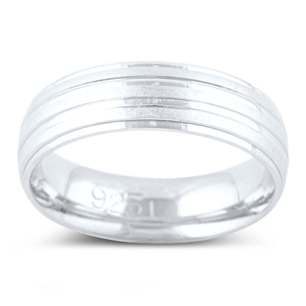 Sterling Silver Split Row Wedding Band - SilverCloseOut - 1