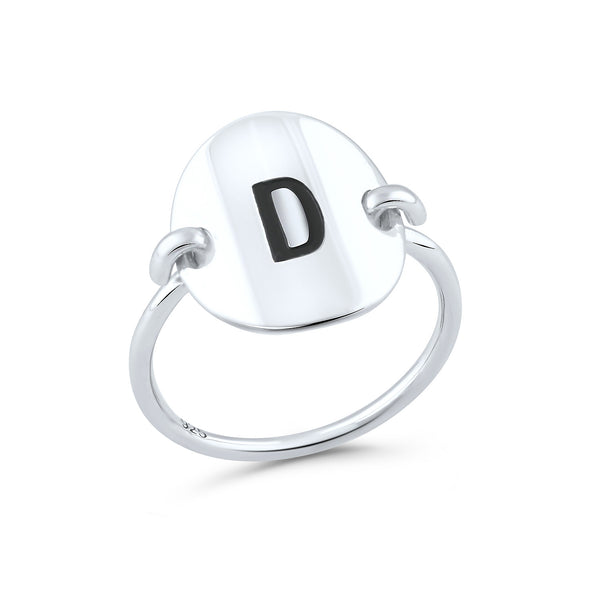 Sterling Silver Oval Initial D Ring - SilverCloseOut - 2