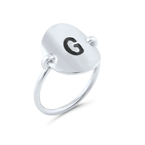 Sterling Silver Oval Initial G Ring - SilverCloseOut - 2