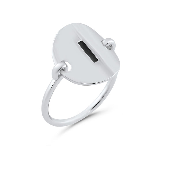 Sterling Silver Oval Initial I Ring - SilverCloseOut - 2