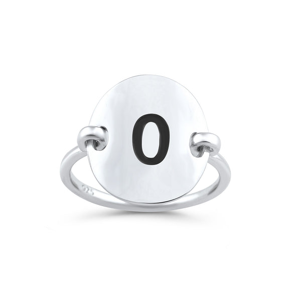Sterling Silver Oval Initial O Ring - SilverCloseOut - 1