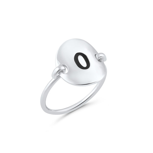 Sterling Silver Oval Initial O Ring - SilverCloseOut - 2