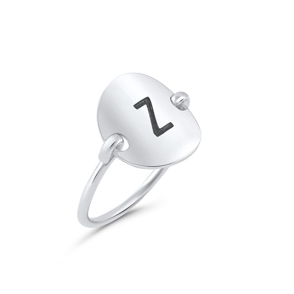 Sterling Silver Oval Initial Z Ring - SilverCloseOut - 2