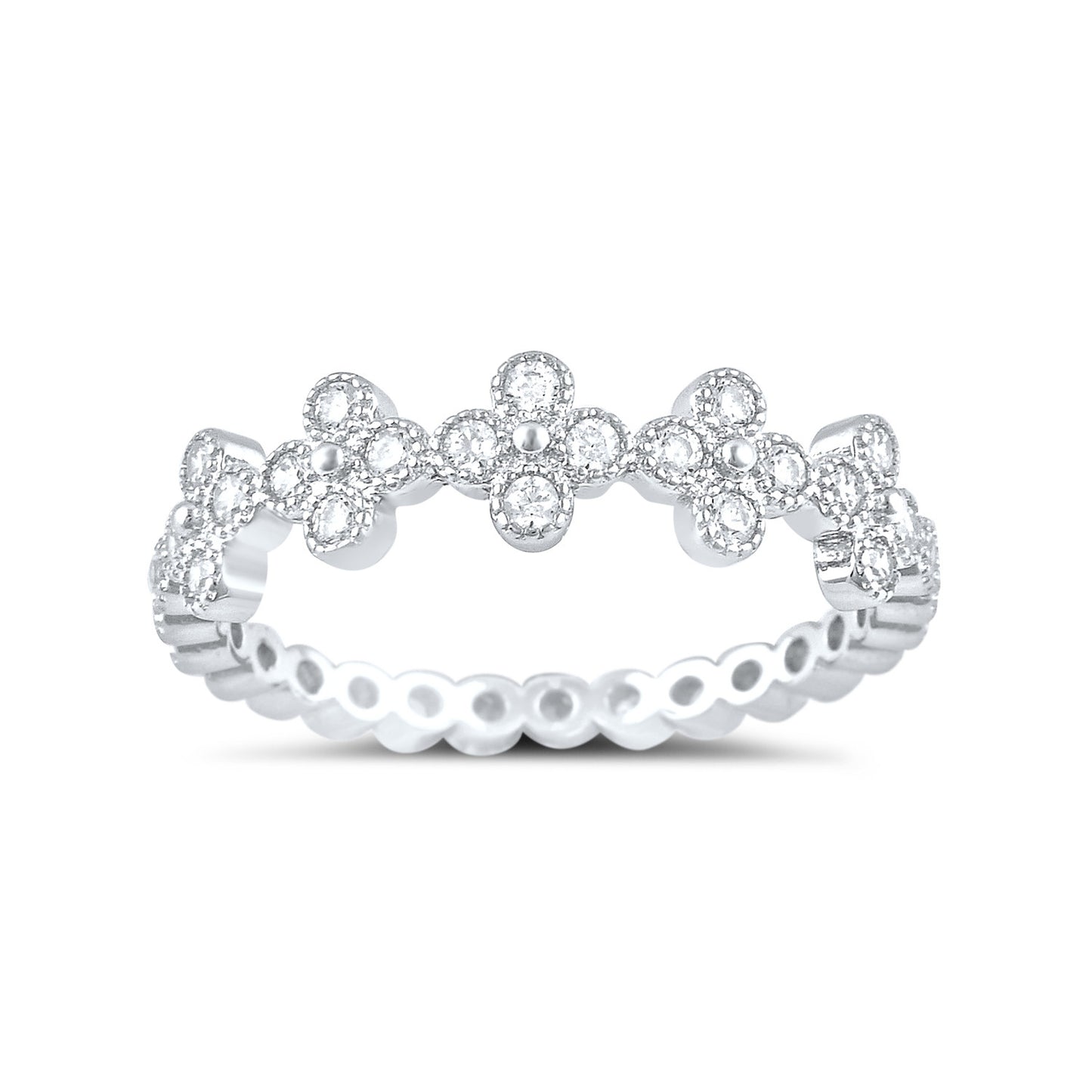 Sterling Silver Cz Stackable Cross Ring - SilverCloseOut - 2