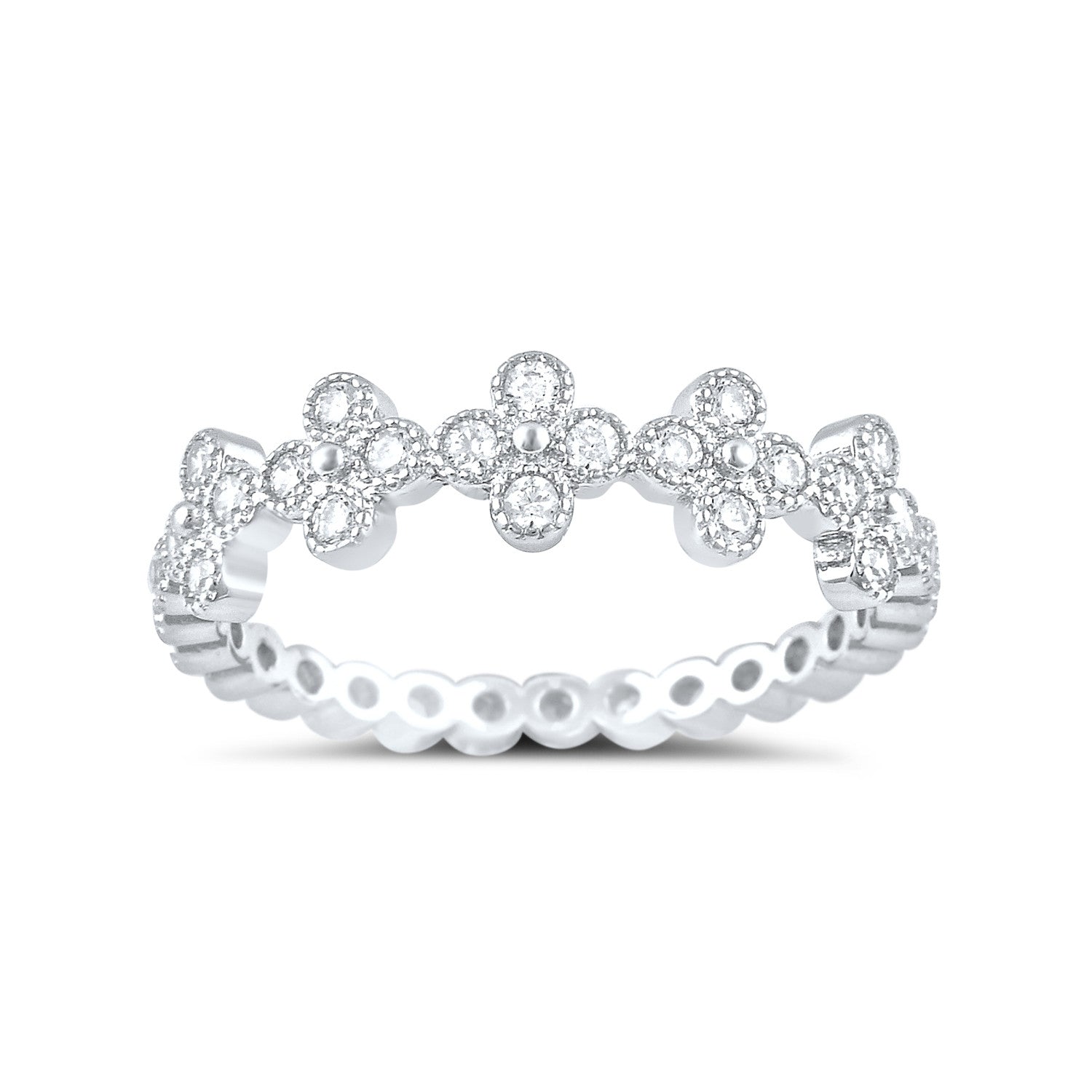 Sterling Silver Cz Stackable Cross Ring - SilverCloseOut - 2