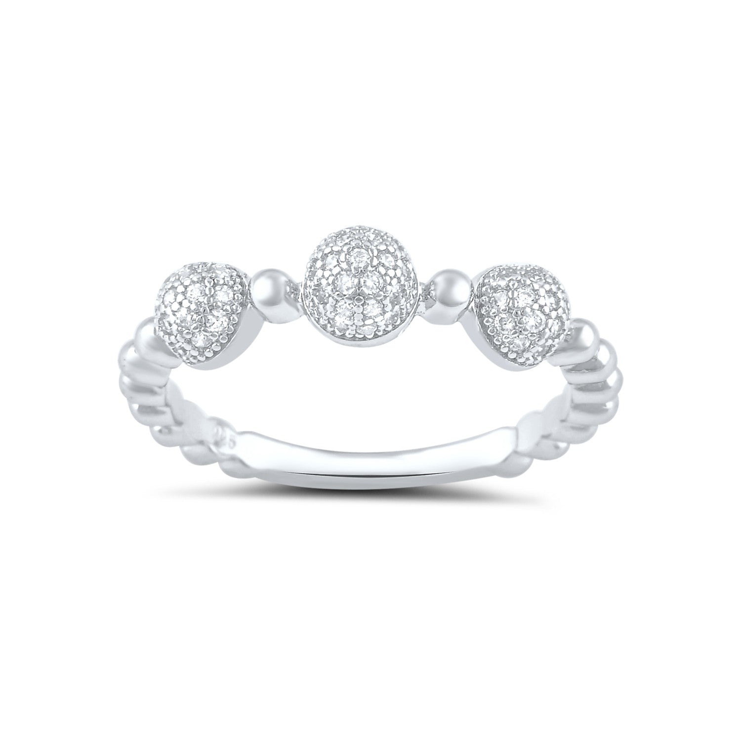 Sterling Silver Cz Thin Domed Stackable Ring - SilverCloseOut - 2