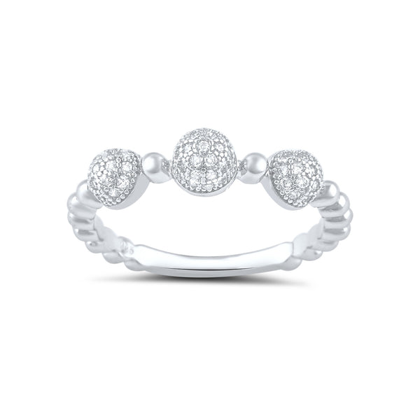 Sterling Silver Cz Thin Domed Stackable Ring - SilverCloseOut - 2