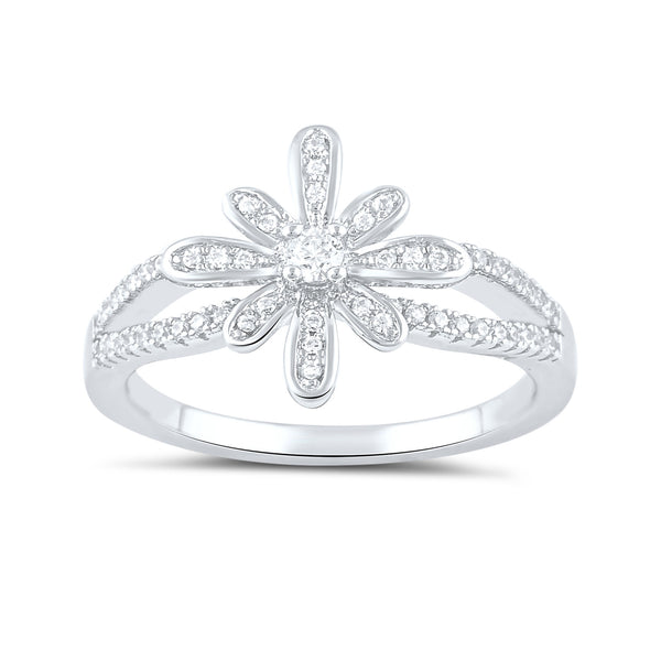 Sterling Silver Simulated Diamond North Star Ring - SilverCloseOut - 2